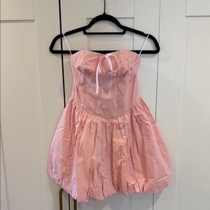 Princess Polly Strapless Pink Bubble Mini Dress